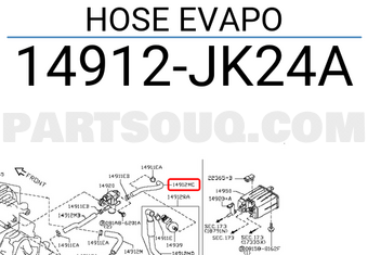 Nissan 14912JK24A HOSE EVAPO