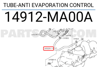 Nissan 14912MA00A TUBE-ANTI EVAPORATION CONTROL