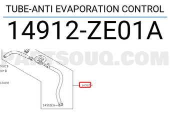 Nissan 14912ZE01A TUBE-ANTI EVAPORATION CONTROL