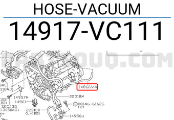 Nissan 14917VC111 HOSE-VACUUM