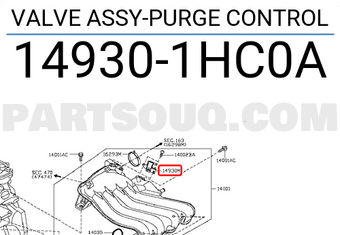 Nissan 149301HC0A VALVE ASSY-PURGE CONTROL