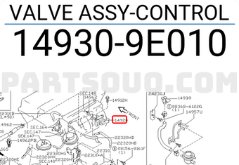 Nissan 149309E010 VALVE ASSY-CONTROL