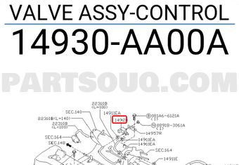Nissan 14930AA00A VALVE ASSY-CONTROL