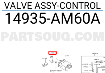 Nissan 14935AM60A VALVE ASSY-CONTROL