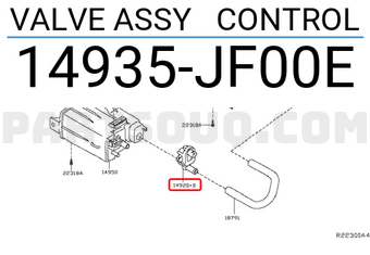Nissan 14935JF00E VALVE ASSY CONTROL