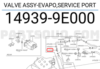 Nissan 149399E000 VALVE ASSY-EVAPO,SERVICE PORT