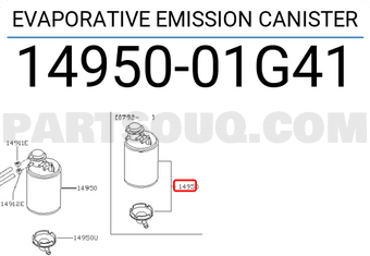 Nissan 1495001G41 EVAPORATIVE EMISSION CANISTER