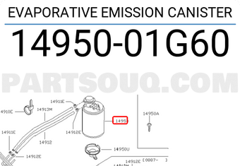 Nissan 1495001G60 EVAPORATIVE EMISSION CANISTER