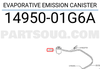 Nissan 1495001G6A EVAPORATIVE EMISSION CANISTER