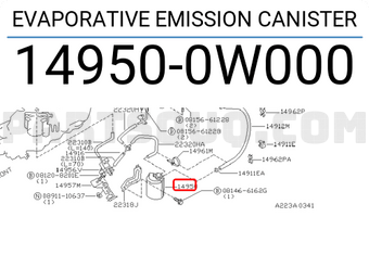 Nissan 149500W000 EVAPORATIVE EMISSION CANISTER