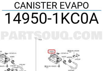 Nissan 149501KC0A CANISTER EVAPO