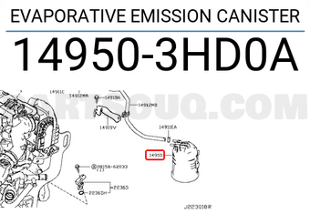 Nissan 149503HD0A EVAPORATIVE EMISSION CANISTER