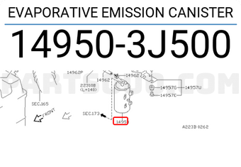 Nissan 149503J500 EVAPORATIVE EMISSION CANISTER