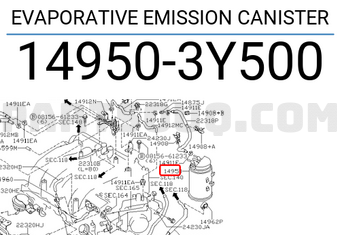 Nissan 149503Y500 EVAPORATIVE EMISSION CANISTER