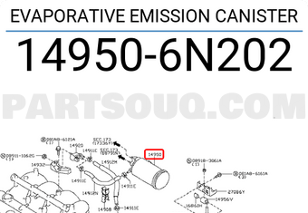 Nissan 149506N202 EVAPORATIVE EMISSION CANISTER