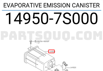 Nissan 149507S000 EVAPORATIVE EMISSION CANISTER