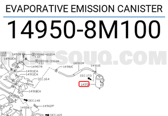 Nissan 149508M100 EVAPORATIVE EMISSION CANISTER