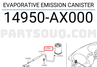 Nissan 14950AX000 EVAPORATIVE EMISSION CANISTER