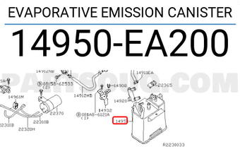Nissan 14950EA200 EVAPORATIVE EMISSION CANISTER