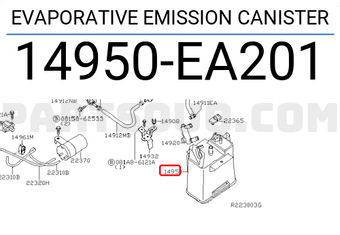 Nissan 14950EA201 EVAPORATIVE EMISSION CANISTER
