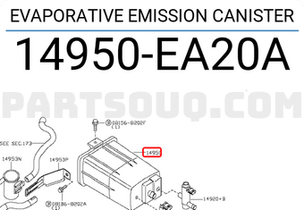 Nissan 14950EA20A EVAPORATIVE EMISSION CANISTER