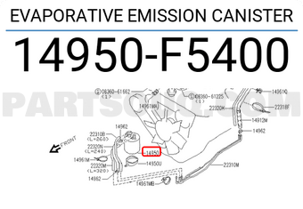 Nissan 14950F5400 EVAPORATIVE EMISSION CANISTER