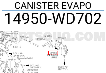 Nissan 14950WD702 CANISTER EVAPO