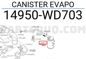 Nissan 14950WD703 CANISTER EVAPO
