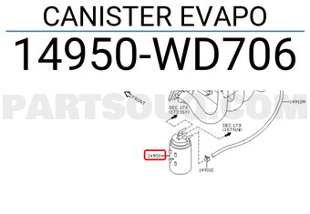 Nissan 14950WD706 CANISTER EVAPO