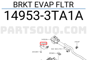 Nissan 149533TA1A BRKT EVAP FLTR