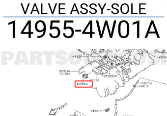 Nissan 149554W01A VALVE ASSY-SOLE