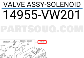 Nissan 14955VW201 VALVE ASSY-SOLENOID