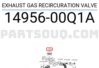 Nissan 1495600Q1A EXHAUST GAS RECIRCURATION VALVE