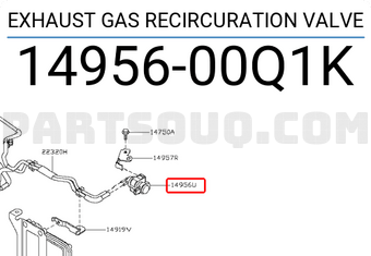 Nissan 1495600Q1K EXHAUST GAS RECIRCURATION VALVE