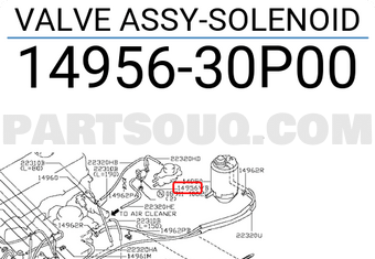 Nissan 1495630P00 VALVE ASSY-SOLENOID