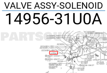 Nissan 1495631U0A VALVE ASSY-SOLENOID