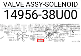 Nissan 1495638U00 VALVE ASSY-SOLENOID
