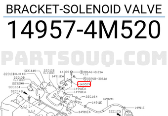 Nissan 149574M520 BRACKET-SOLENOID VALVE