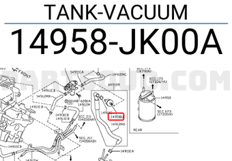 Nissan 14958JK00A TANK-VACUUM