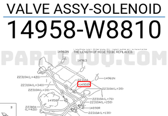 Nissan 14958W8810 VALVE ASSY-SOLENOID