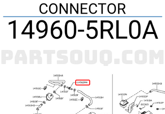 Nissan 149605RL0A CONNECTOR