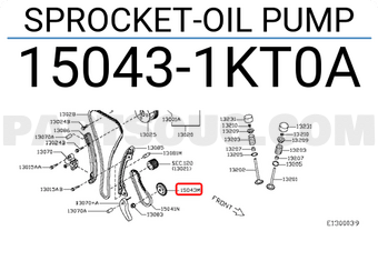 Nissan 150431KT0A SPROCKET-OIL PUMP