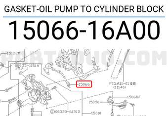 Nissan 1506616A00 GASKET-OIL PUMP TO CYLINDER BLOCK