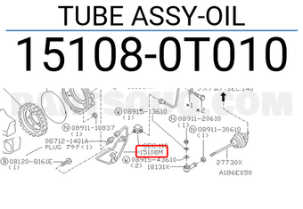 Nissan 151080T010 TUBE ASSY-OIL