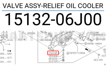 Nissan 1513206J00 VALVE ASSY-RELIEF OIL COOLER
