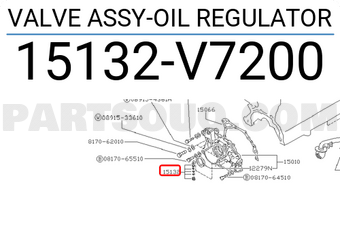 Nissan 15132V7200 VALVE ASSY-OIL REGULATOR