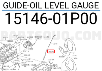 Nissan 1514601P00 GUIDE-OIL LEVEL GAUGE