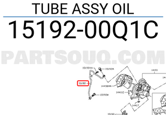 Nissan 1519200Q1C TUBE ASSY OIL