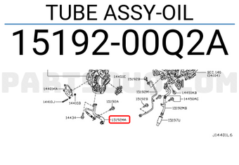 Nissan 1519200Q2A TUBE ASSY-OIL