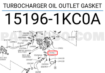 Nissan 151961KC0A TURBOCHARGER OIL OUTLET GASKET